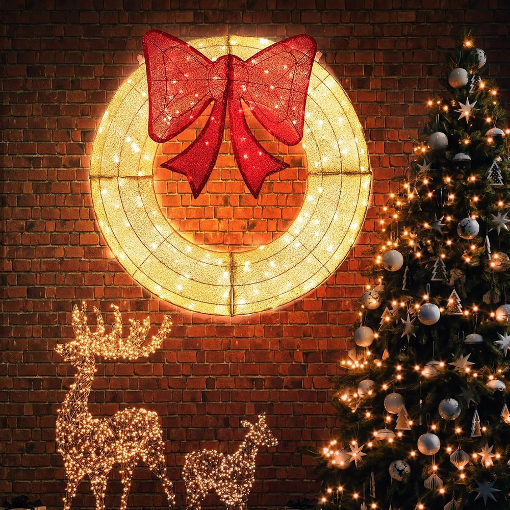 48 Inch Pre-Lit Christmas Wrea - огляд і ціна Christmas Lights Outdoor