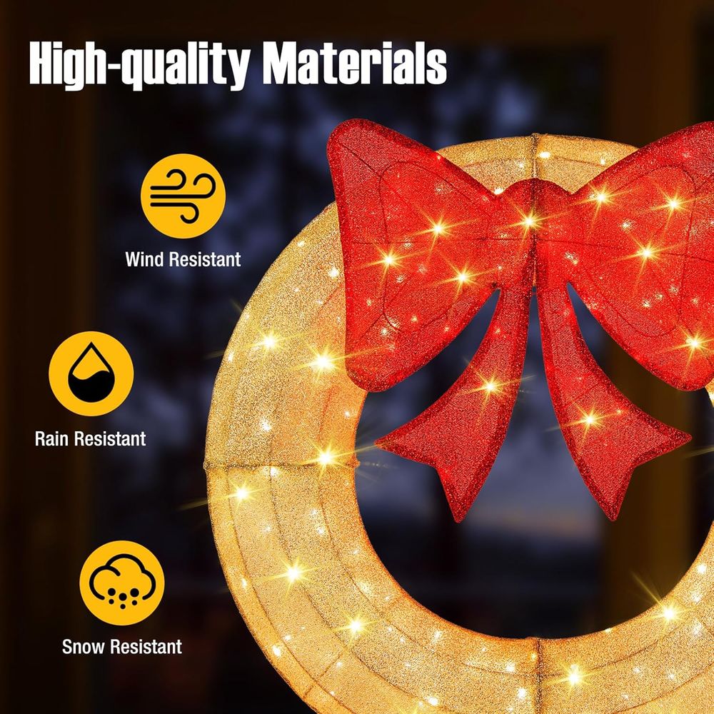 48 Inch Pre-Lit Christmas Wrea - огляд і ціна Christmas Lights Outdoor