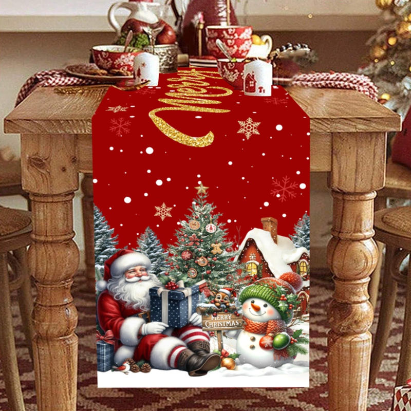 Christmas Santa Snowman Table  - огляд і ціна Christmas Table Runner