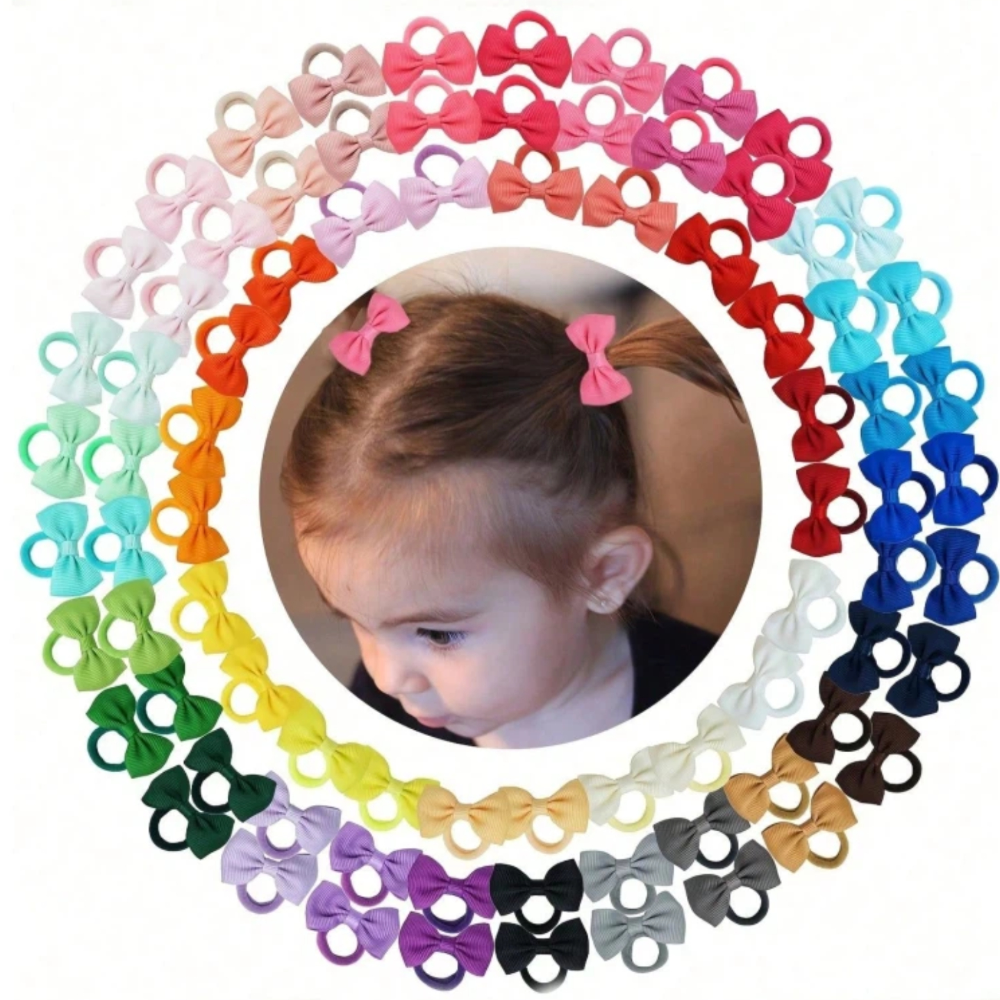 40/60/80 Baby Girls Hair Ties  - огляд і ціна Ribbon Bow Gift