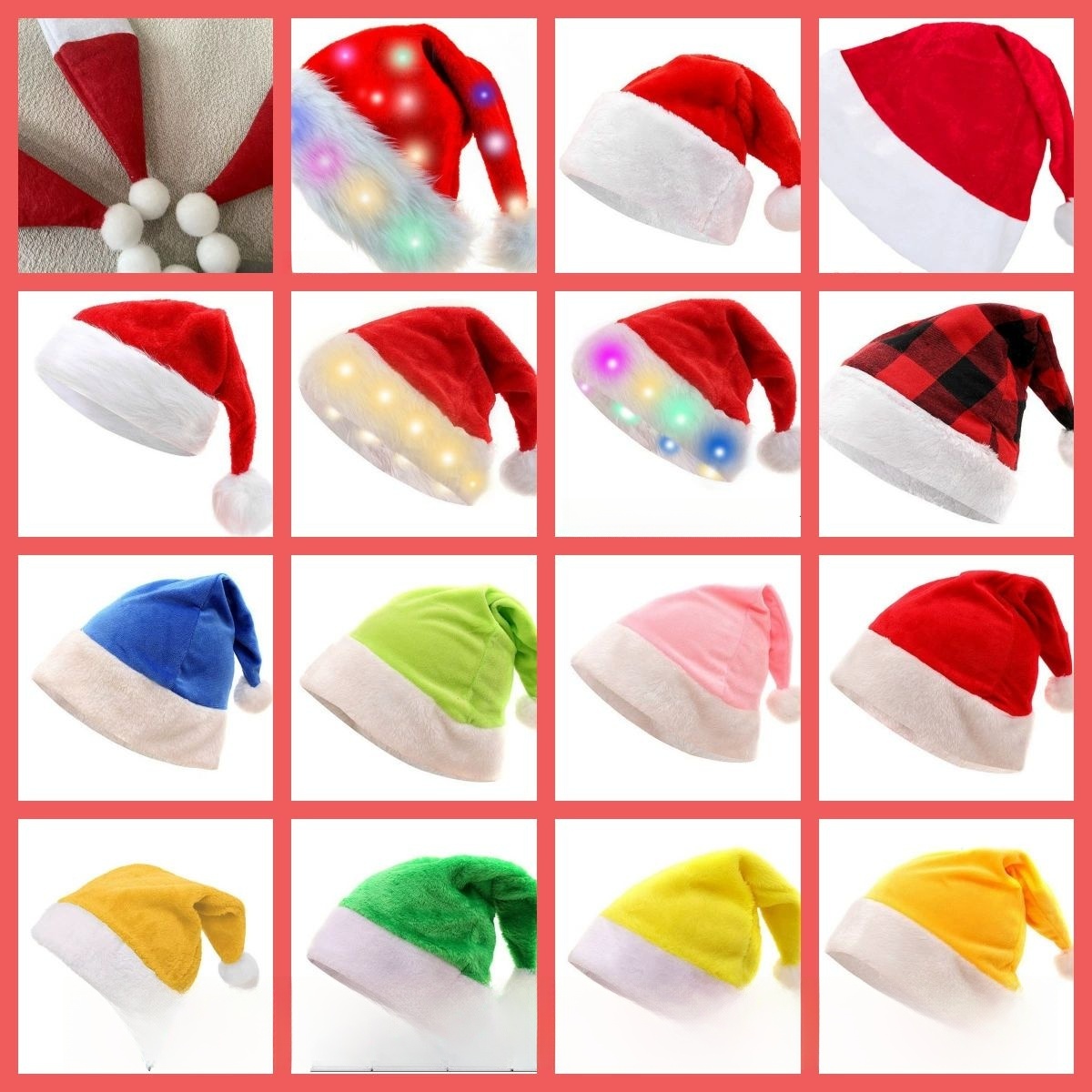 50pcs Christmas Plush Velvet H - огляд і ціна Santa Hat Plush