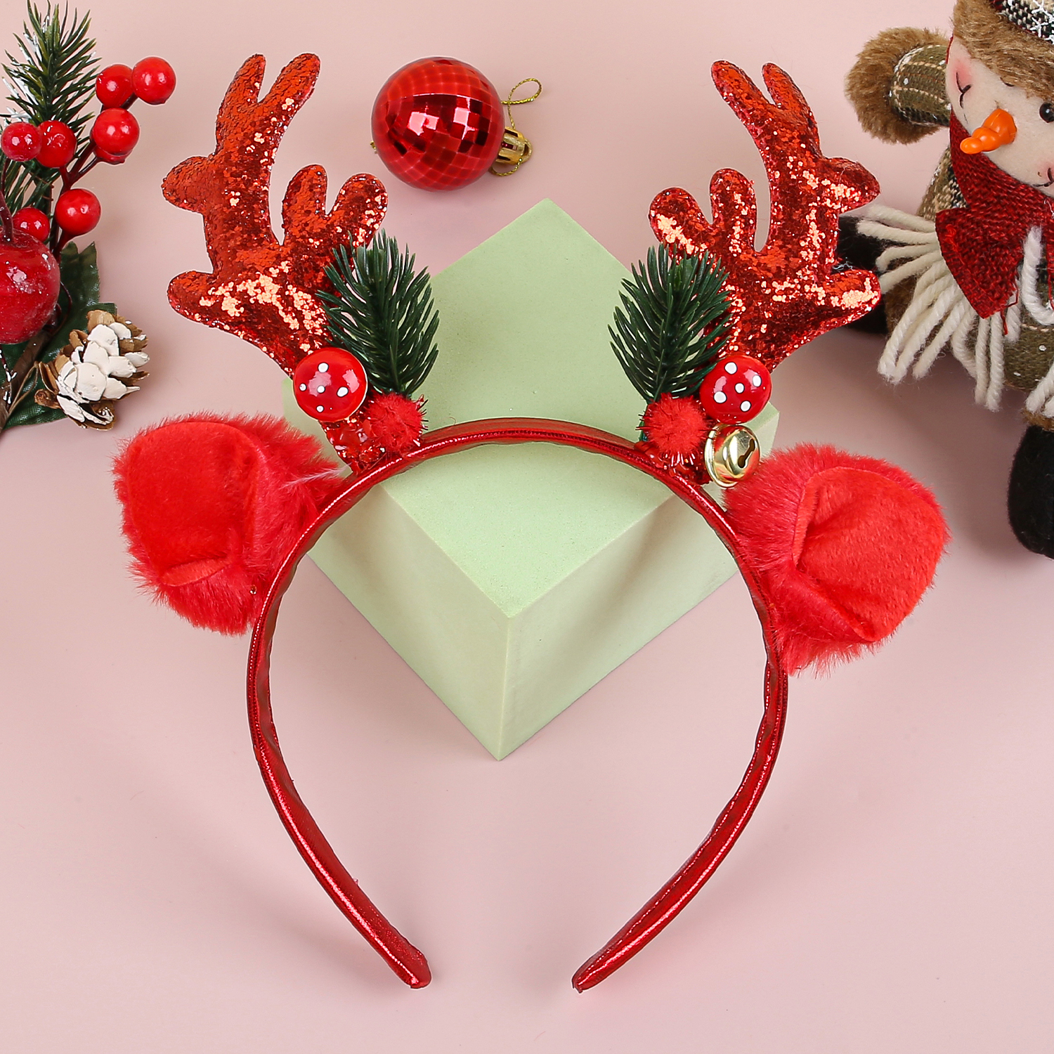 1/2pcs Christmas Glitter Deer  - огляд і ціна Reindeer Antlers Headband