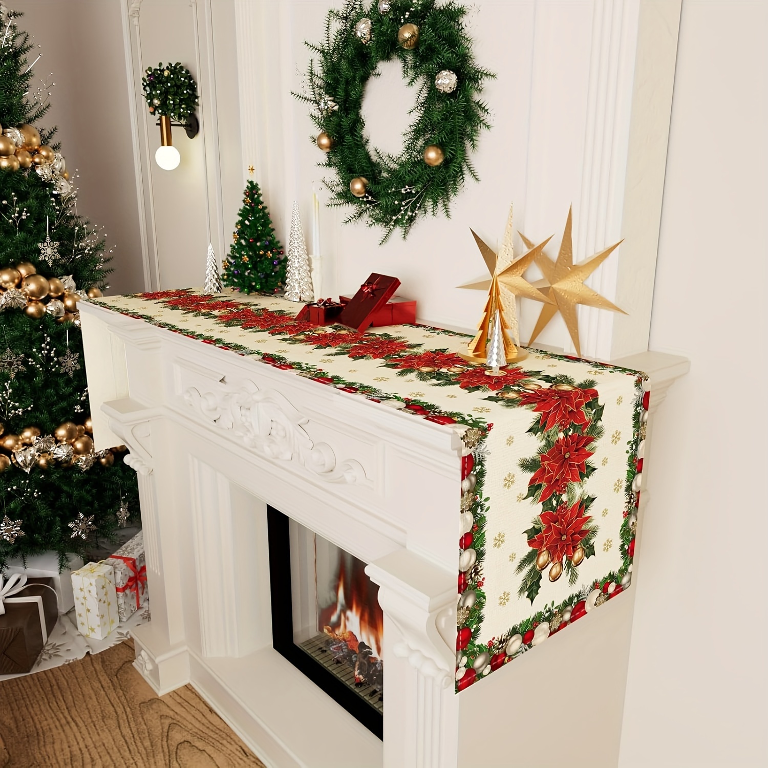 1pc Multi-Size Winter Floral T - огляд і ціна Christmas Table Runner