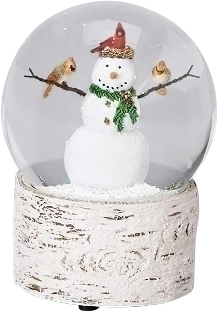 Snowman with Cardinal Friends  - огляд і ціна Snow Globe Musical