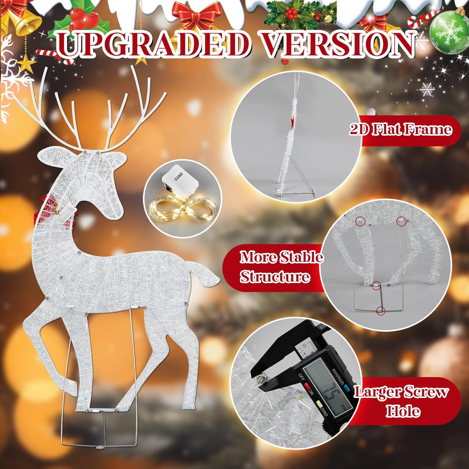 2D Lighted Reindeer Christmas  - огляд і ціна Christmas Lights Outdoor