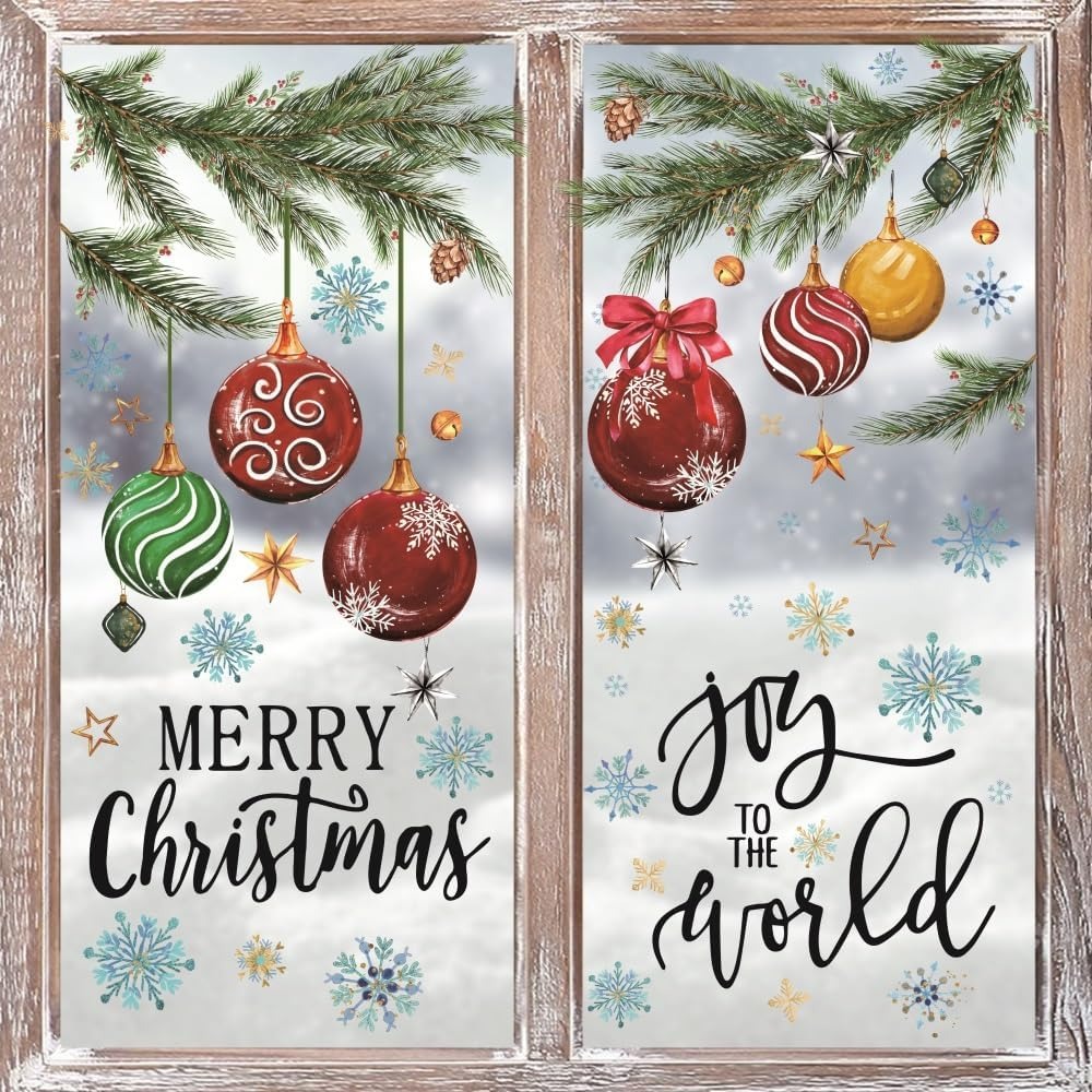 221 PCS Christmas Window Cling - огляд і ціна Snowflake Window Decal