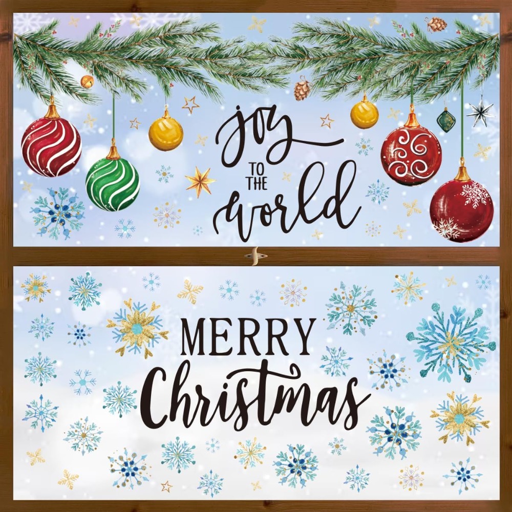 221 PCS Christmas Window Cling - огляд і ціна Snowflake Window Decal