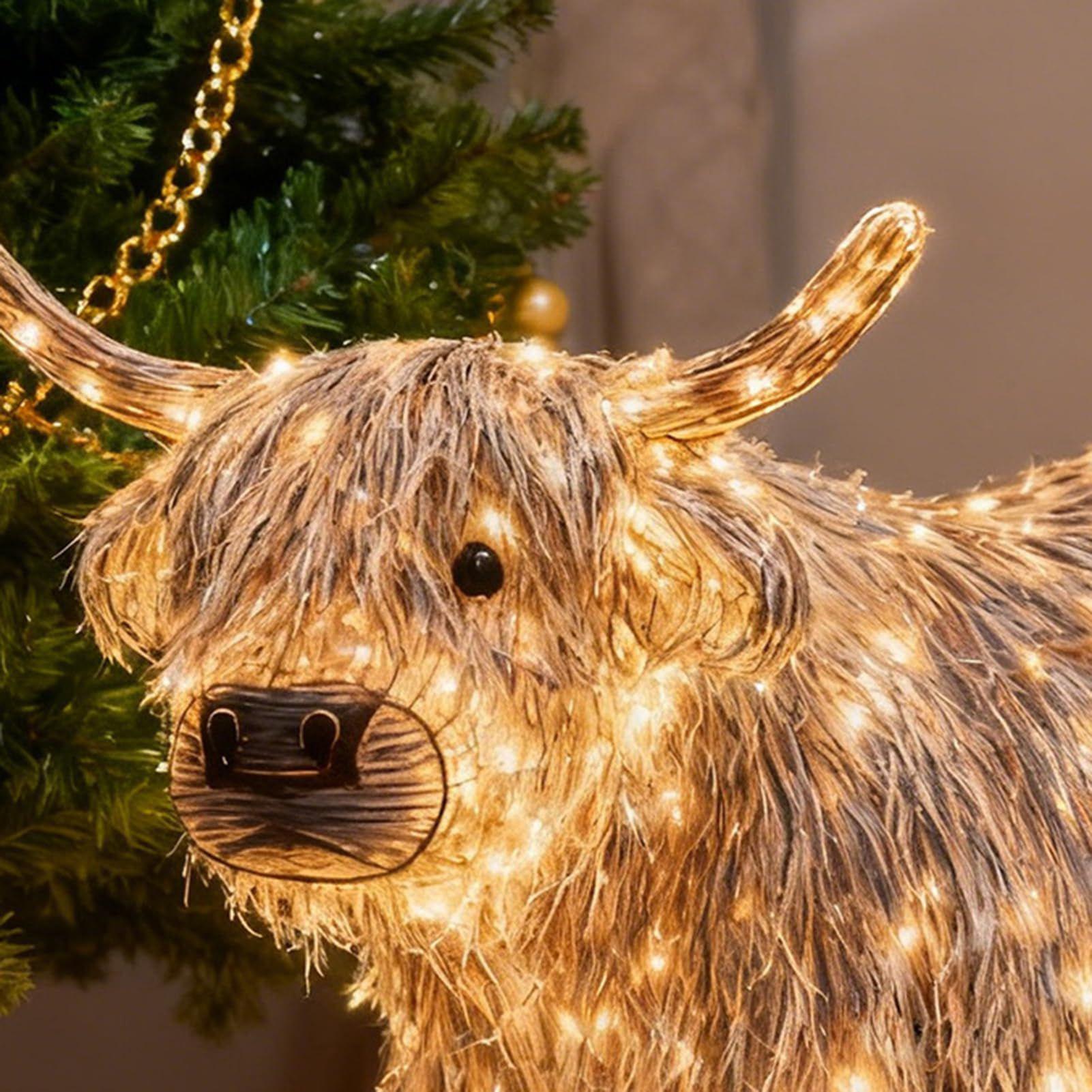 Cow Figurine Light Up 11 Inch  - огляд і ціна Christmas Lights Outdoor