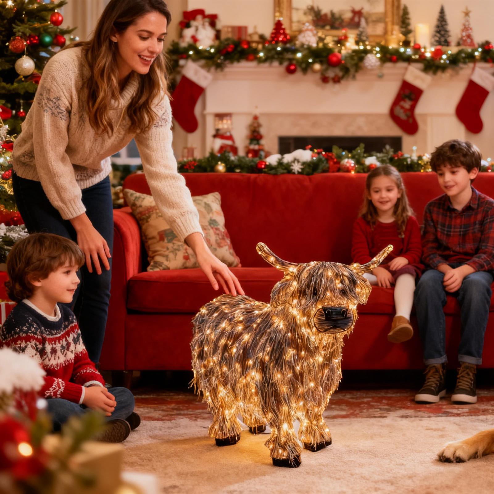 Cow Figurine Light Up 11 Inch  - огляд і ціна Christmas Lights Outdoor