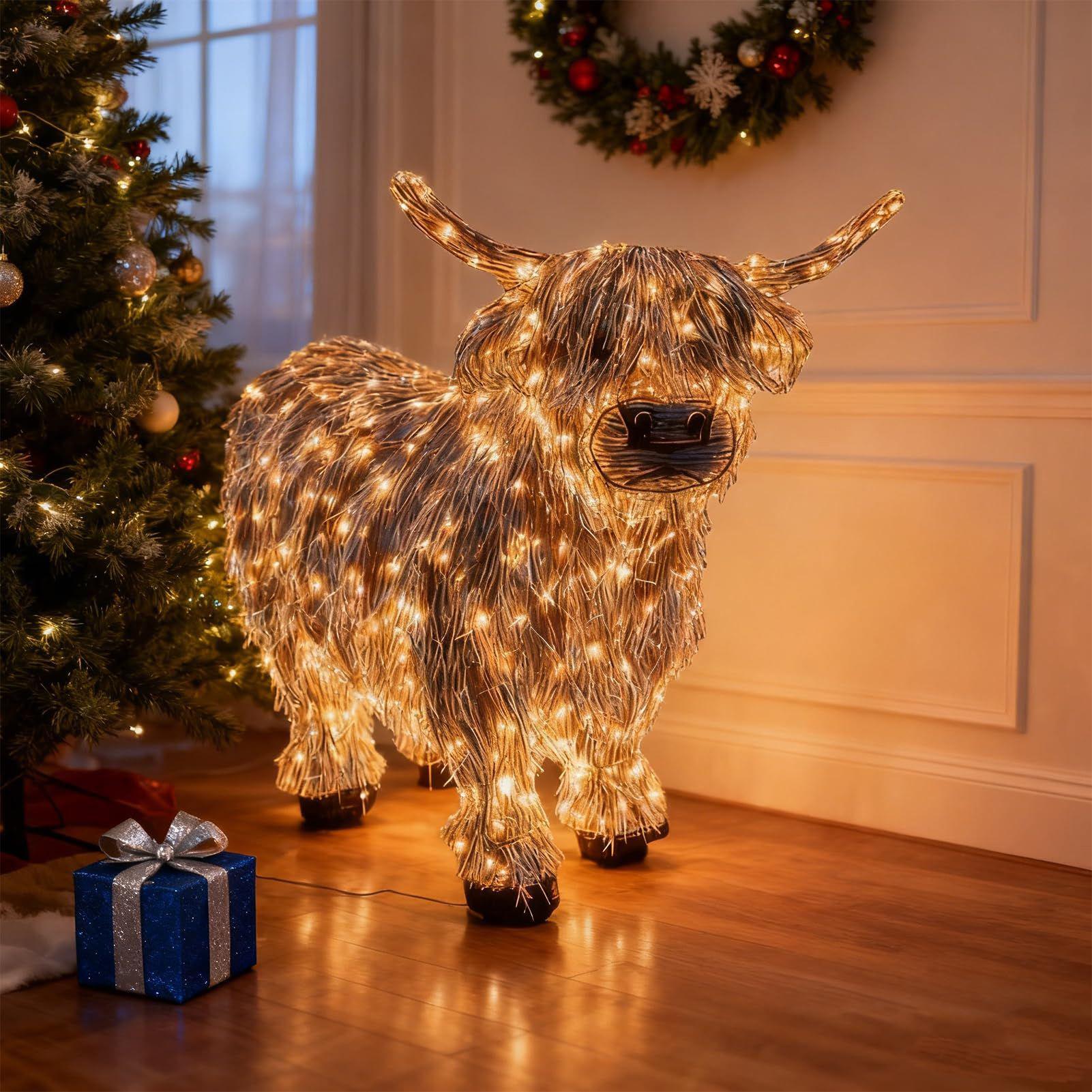 Cow Figurine Light Up 11 Inch  - огляд і ціна Christmas Lights Outdoor