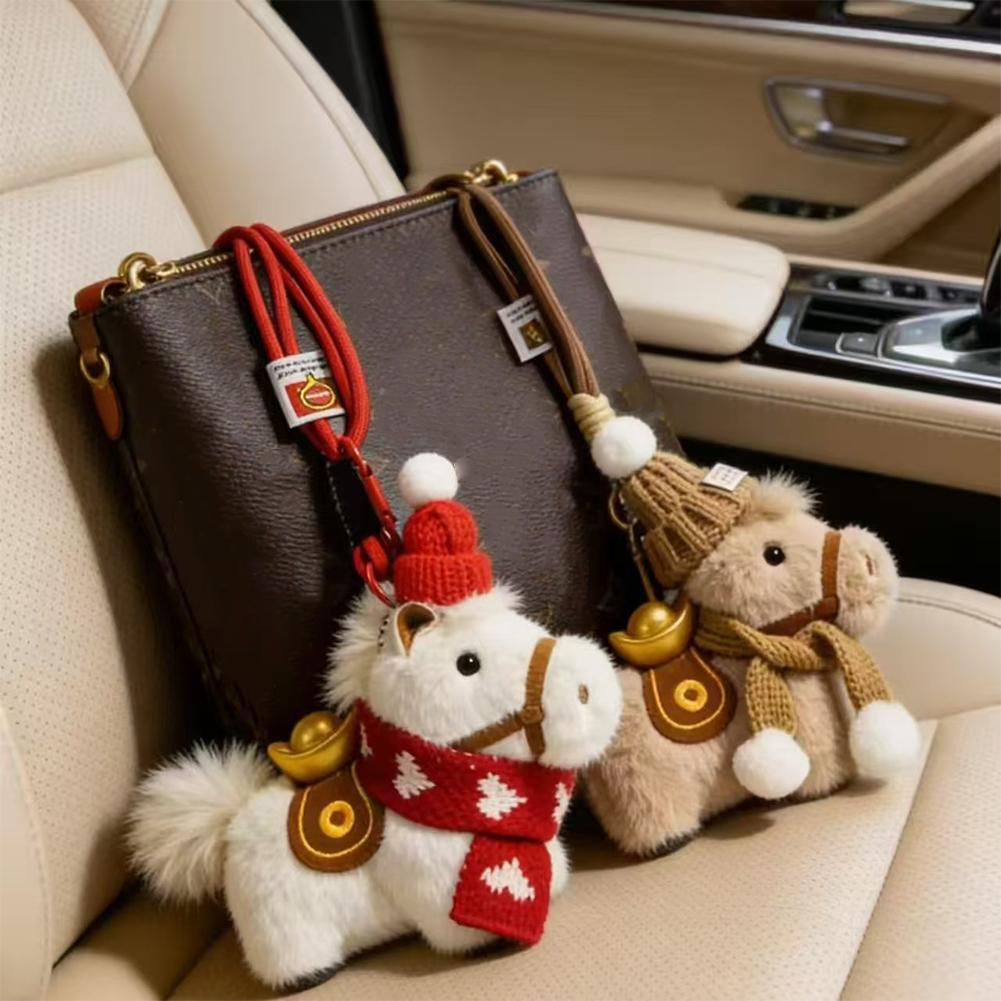 Cute Plush Horse Keychain Wint - огляд і ціна Santa Hat Plush
