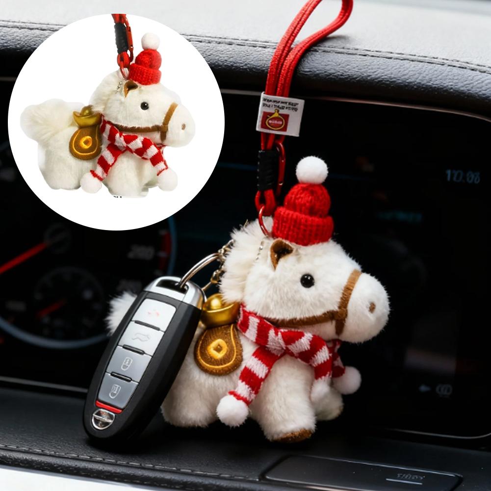 Cute Plush Horse Keychain Wint - огляд і ціна Santa Hat Plush
