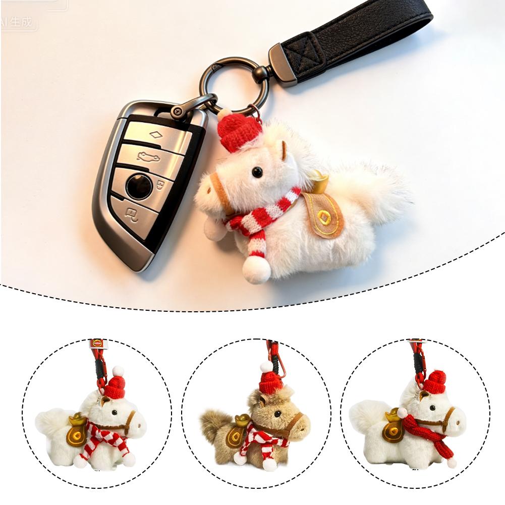 Cute Plush Horse Keychain Wint - огляд і ціна Santa Hat Plush