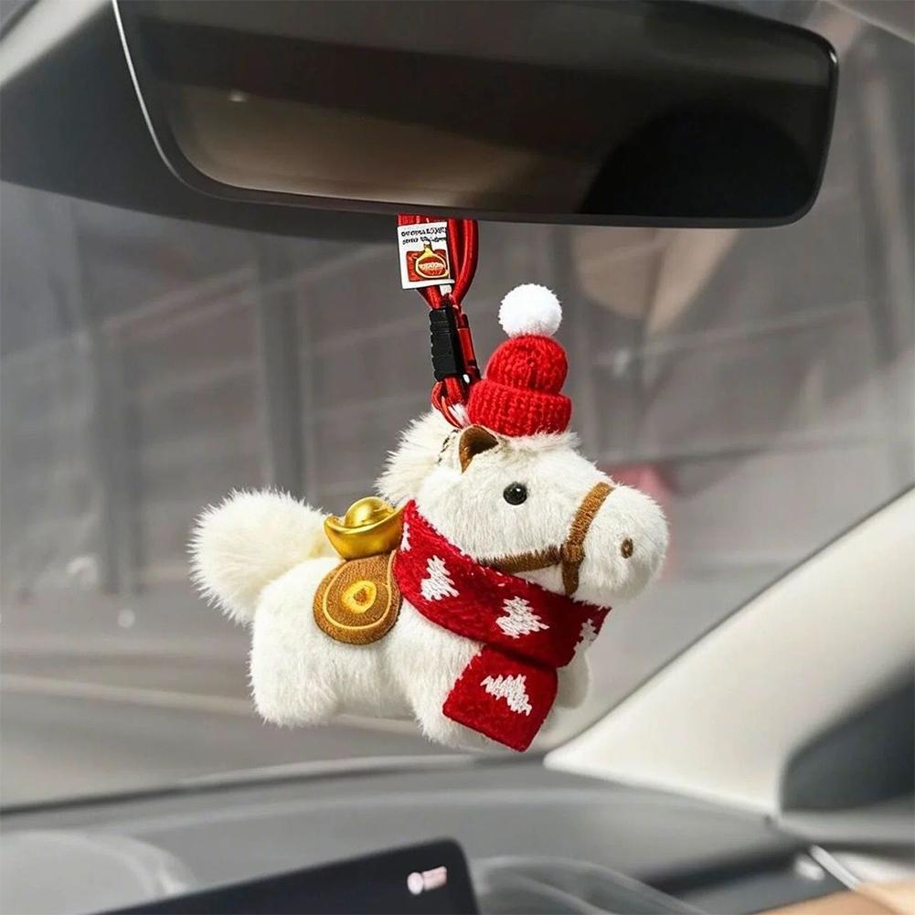 Cute Plush Horse Keychain Wint - огляд і ціна Santa Hat Plush