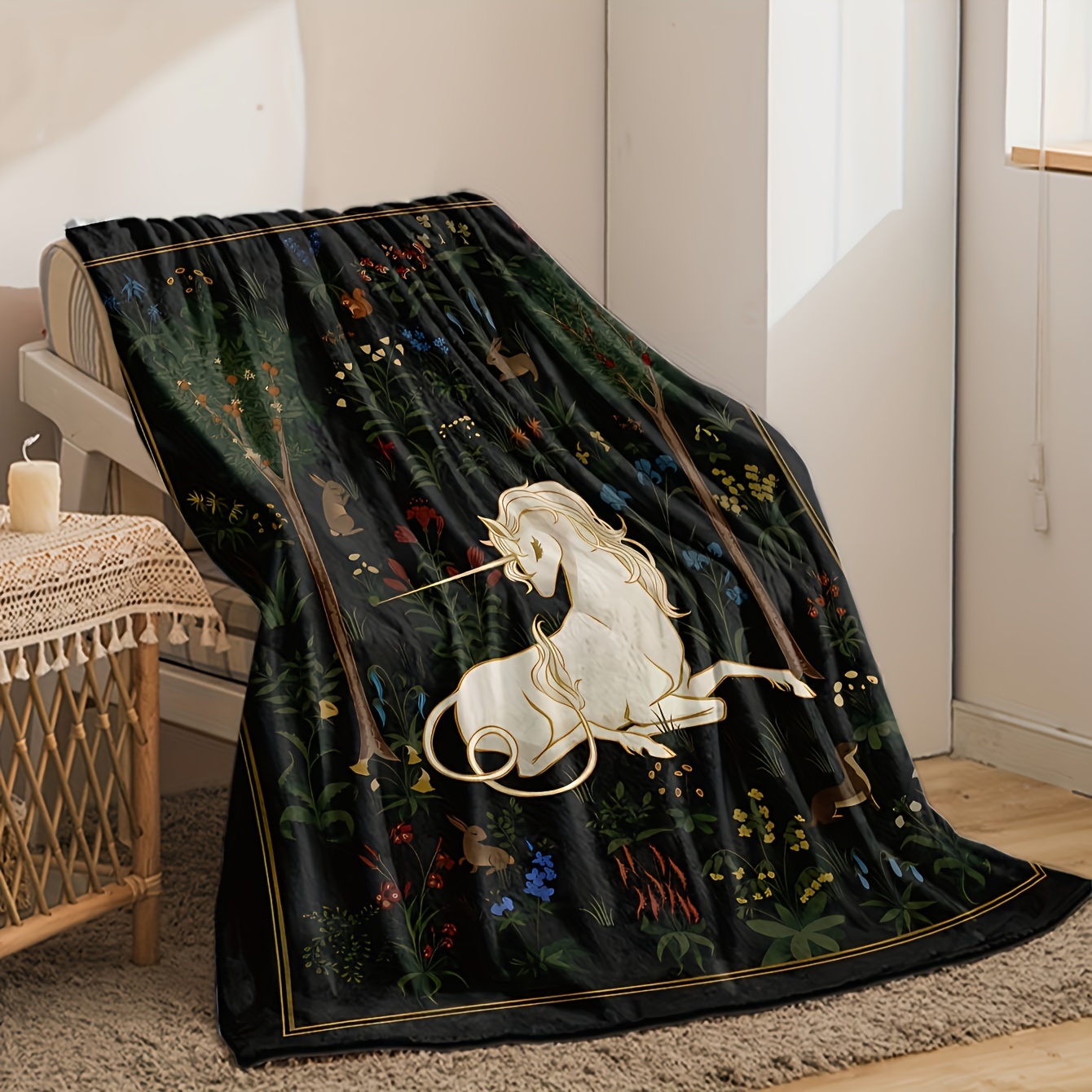 1pc Magical Unicorn Forest Thr - огляд і ціна Christmas Throw Blanket