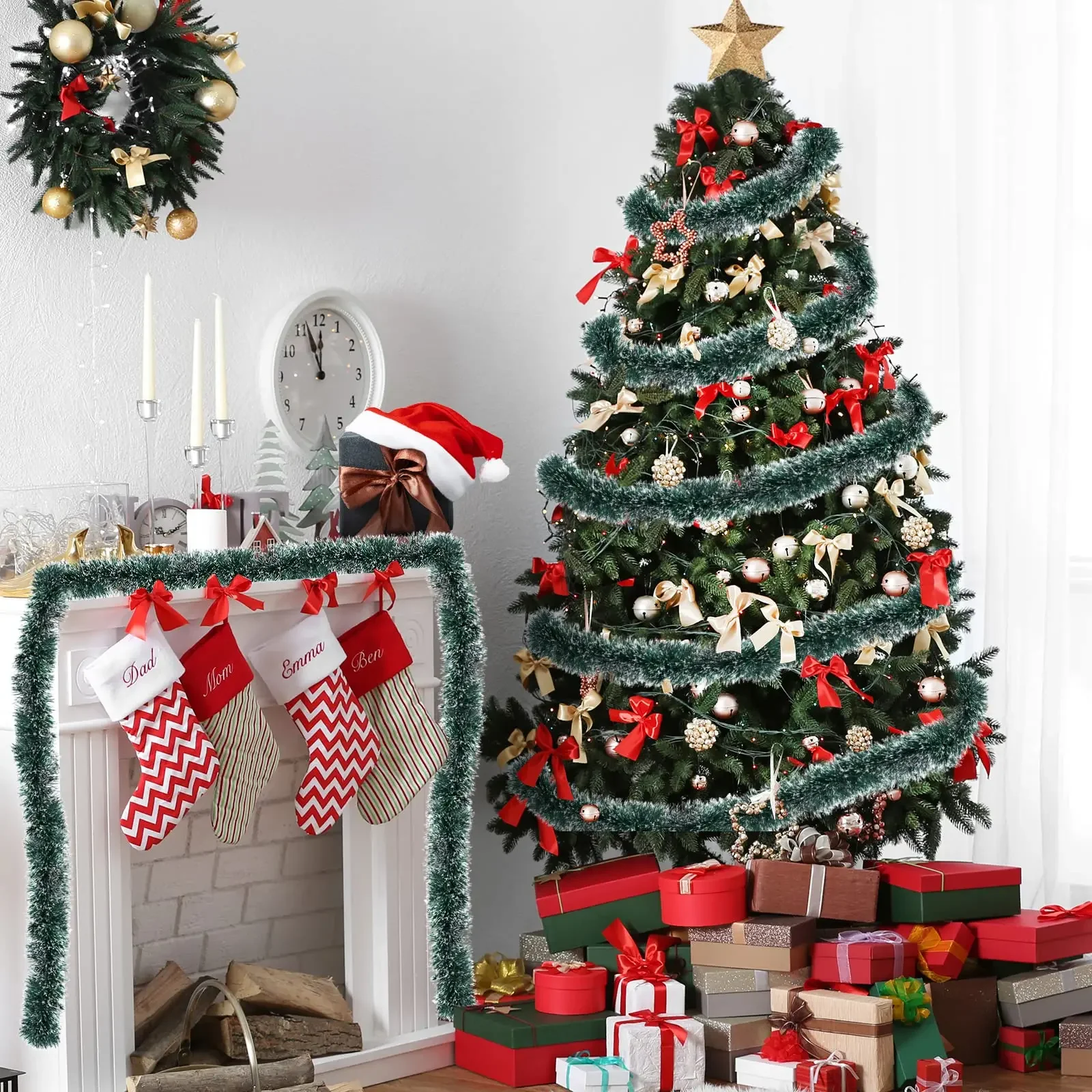 2/40m Christmas Tinsel Ribbons - огляд і ціна Tinsel Garland Decoration