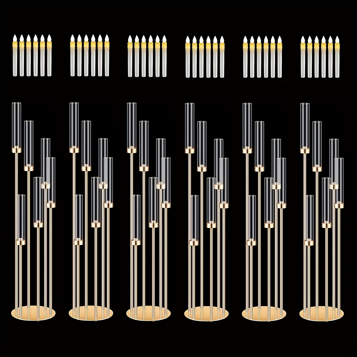 2 Sets Floor Candelabra 6 Arms - огляд і ціна Holiday Candle Set
