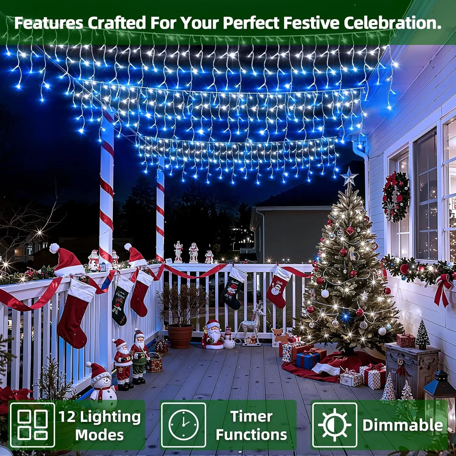 50ft 504 LED Icicle Lights, 12 - огляд і ціна Led Fairy String Lights