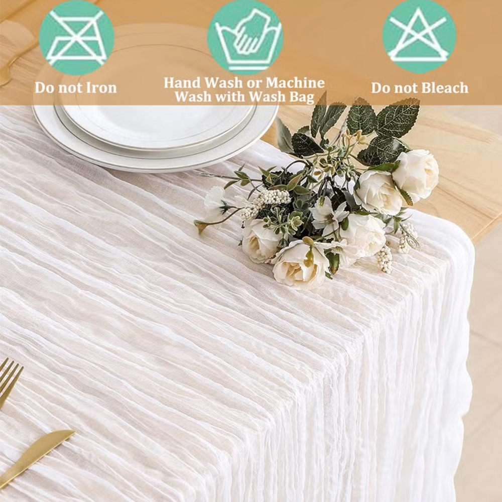 90x400CM Cheesecloth Table Run - огляд і ціна Christmas Table Runner