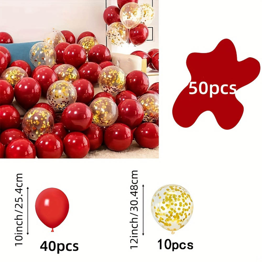 50pcs/pack Red Gold Balloon Ar - огляд і ціна Tinsel Garland Decoration
