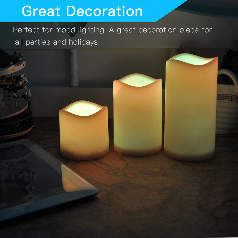 3pcs/ set LED Flameless Flicke - огляд і ціна Holiday Candle Set