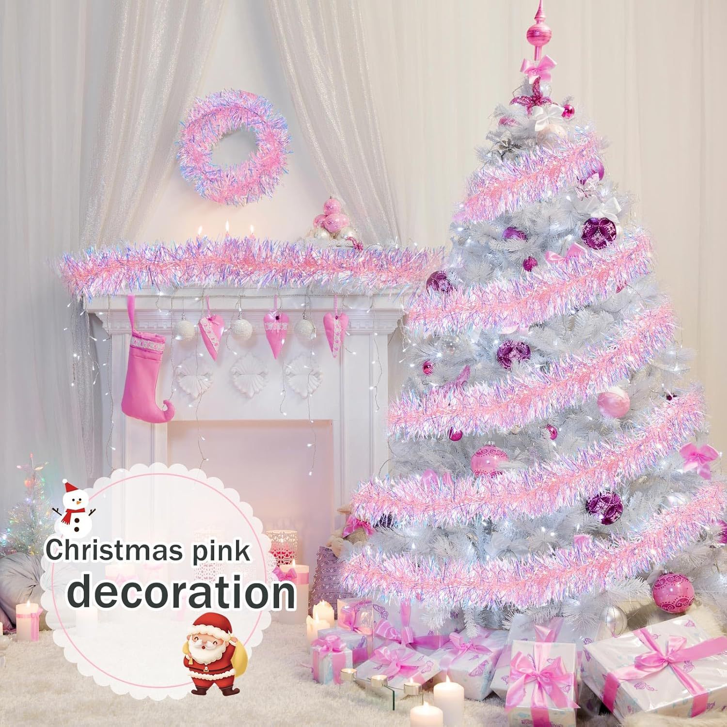 1-10PCS Pink Tinsel Garland Sh - огляд і ціна Tinsel Garland Decoration