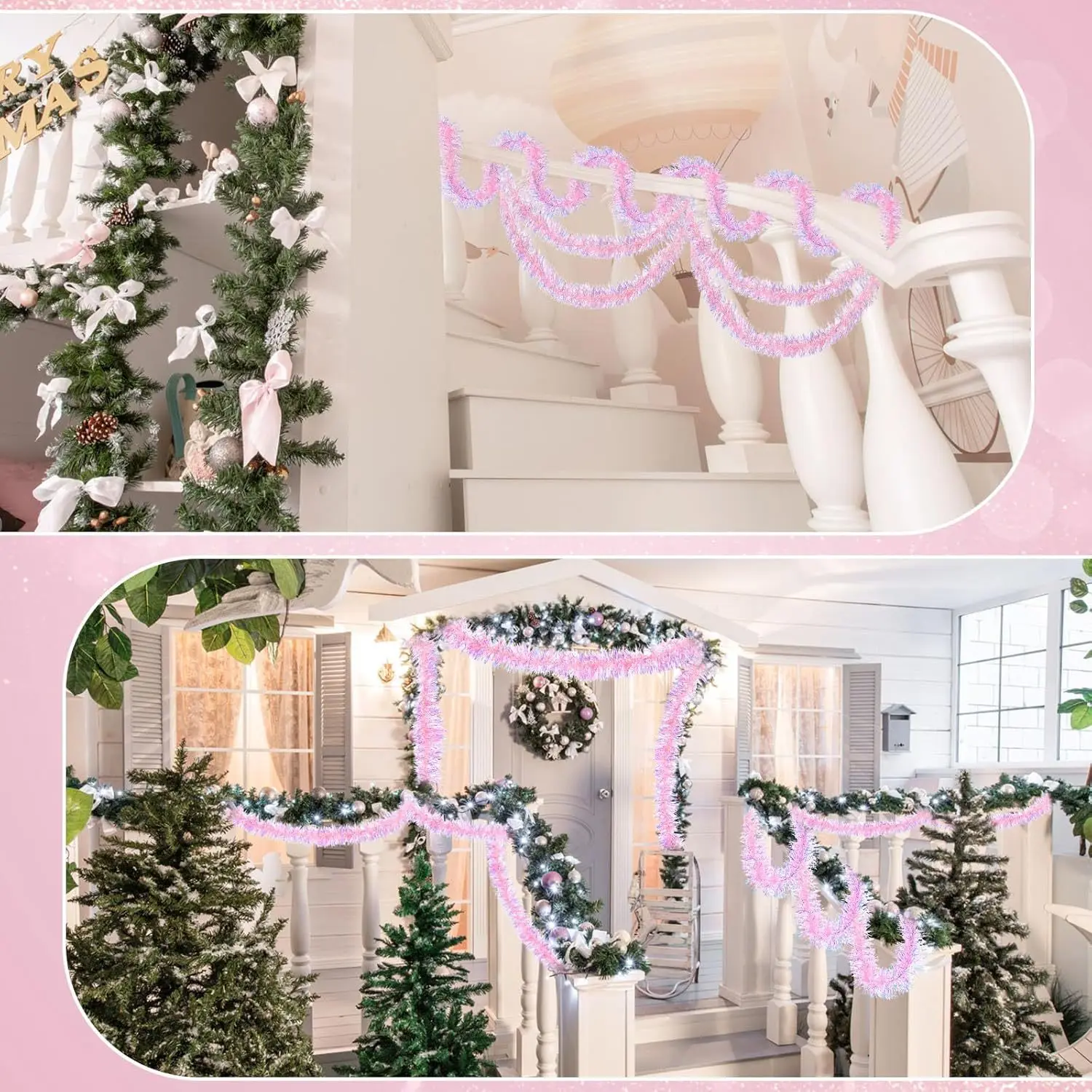 1-10PCS Pink Tinsel Garland Sh - огляд і ціна Tinsel Garland Decoration