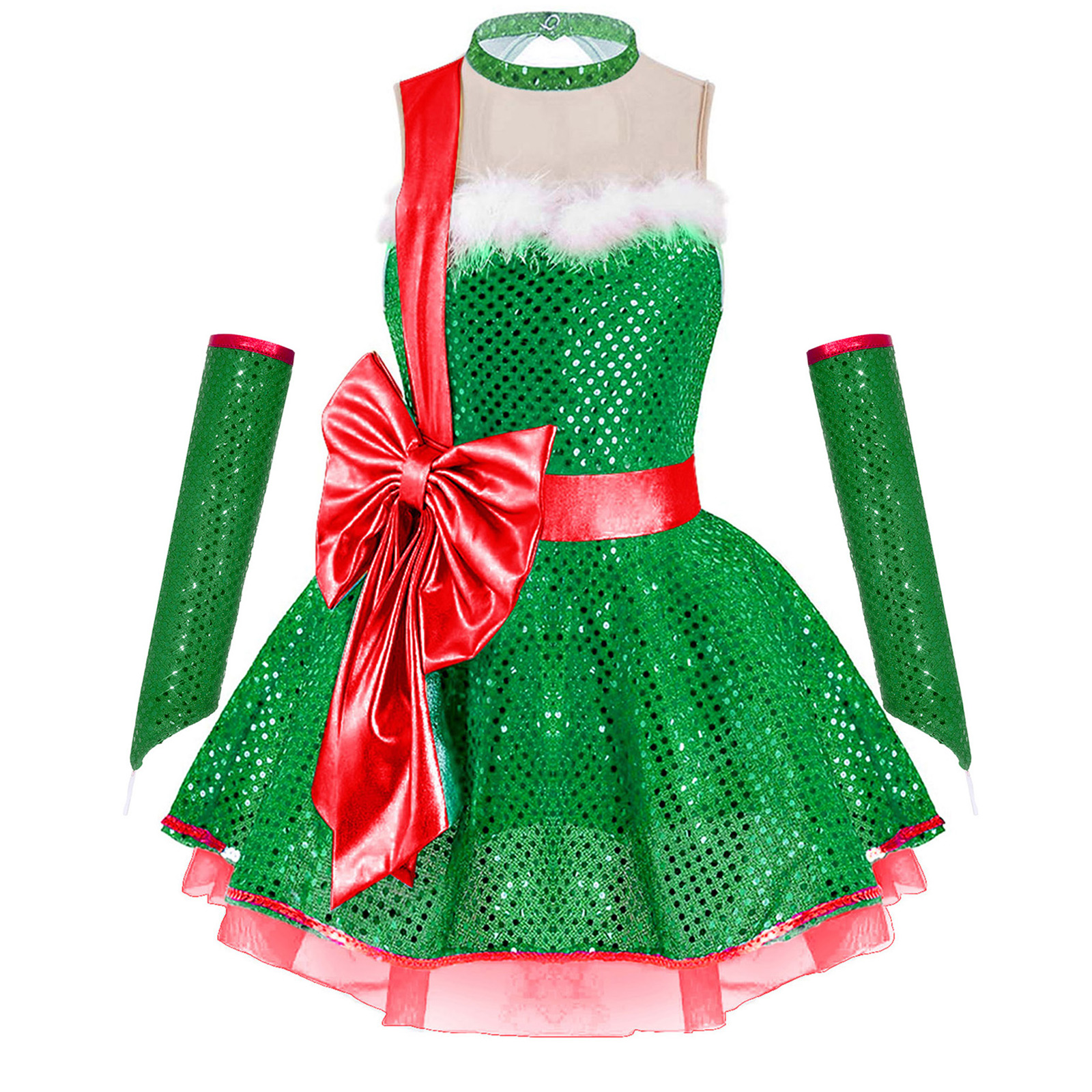 Teen Girls Christmas Sleeveles - огляд і ціна Elf Costume Christmas