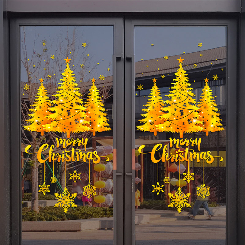 Gold Christmas Tree Snowflake  - огляд і ціна Snowflake Window Decal