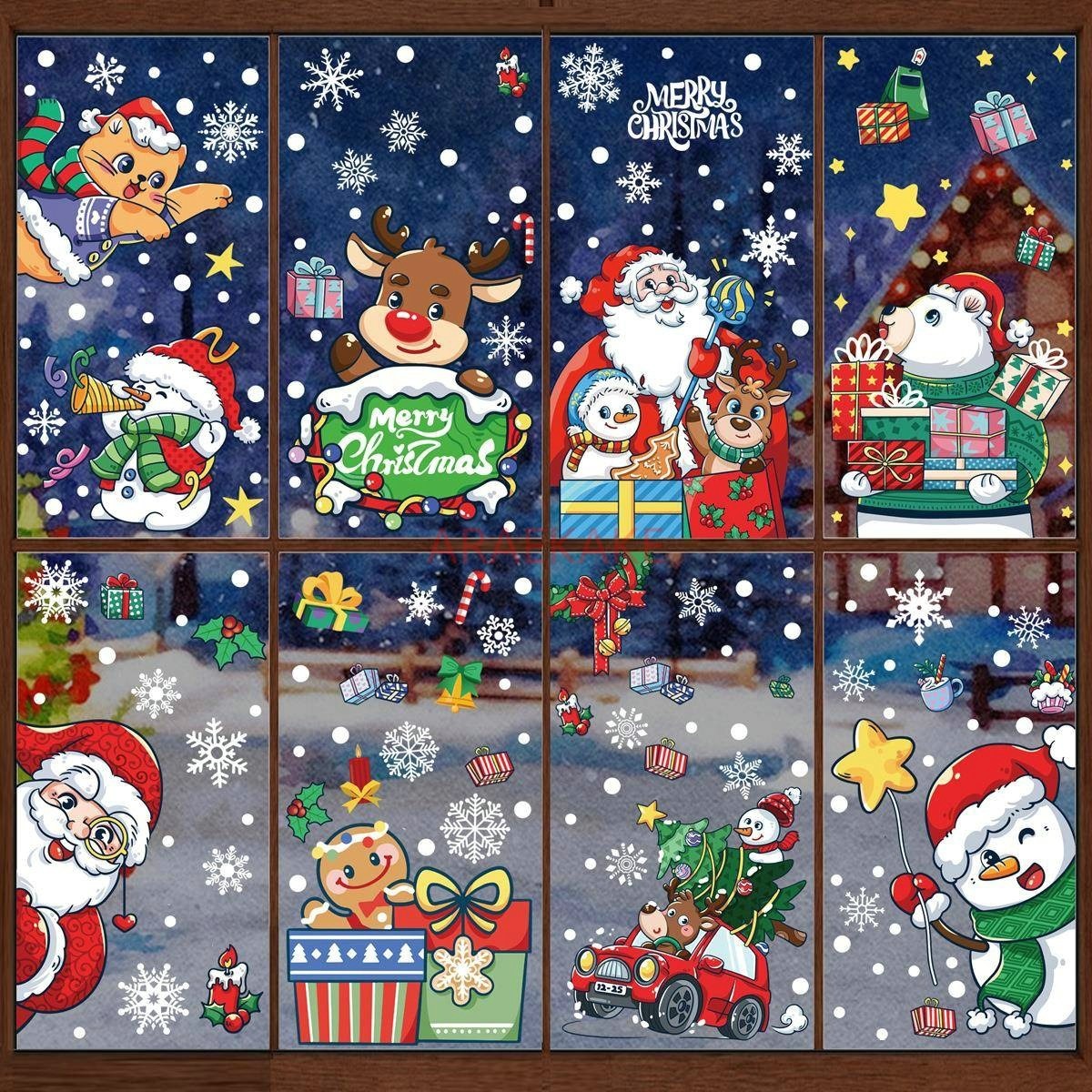 1set Snowman Static Window Sti - огляд і ціна Snowflake Window Decal