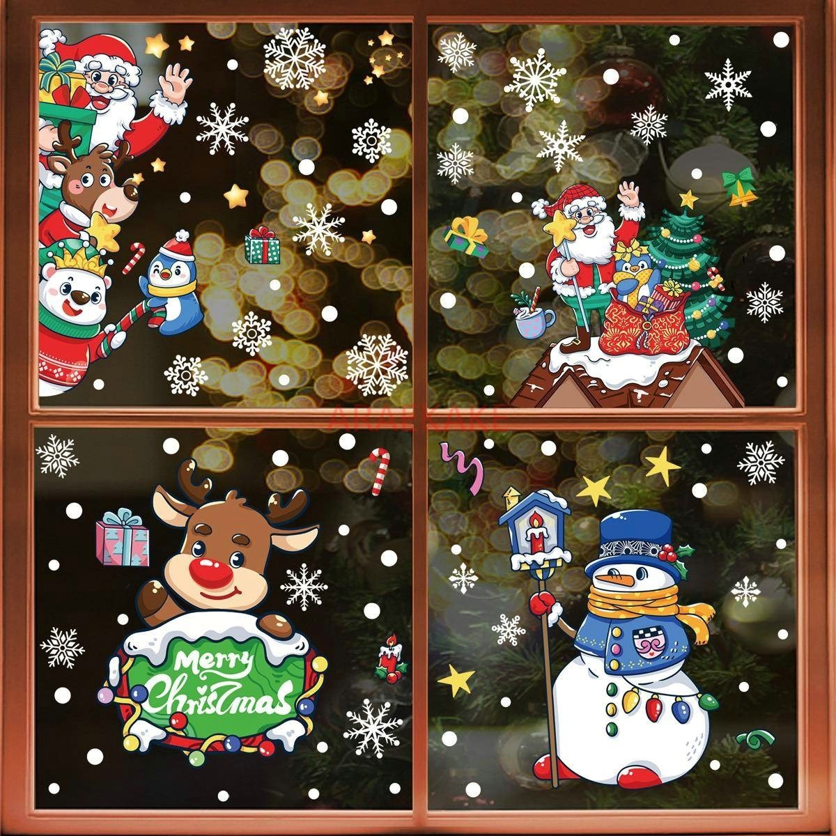 1set Snowman Static Window Sti - огляд і ціна Snowflake Window Decal