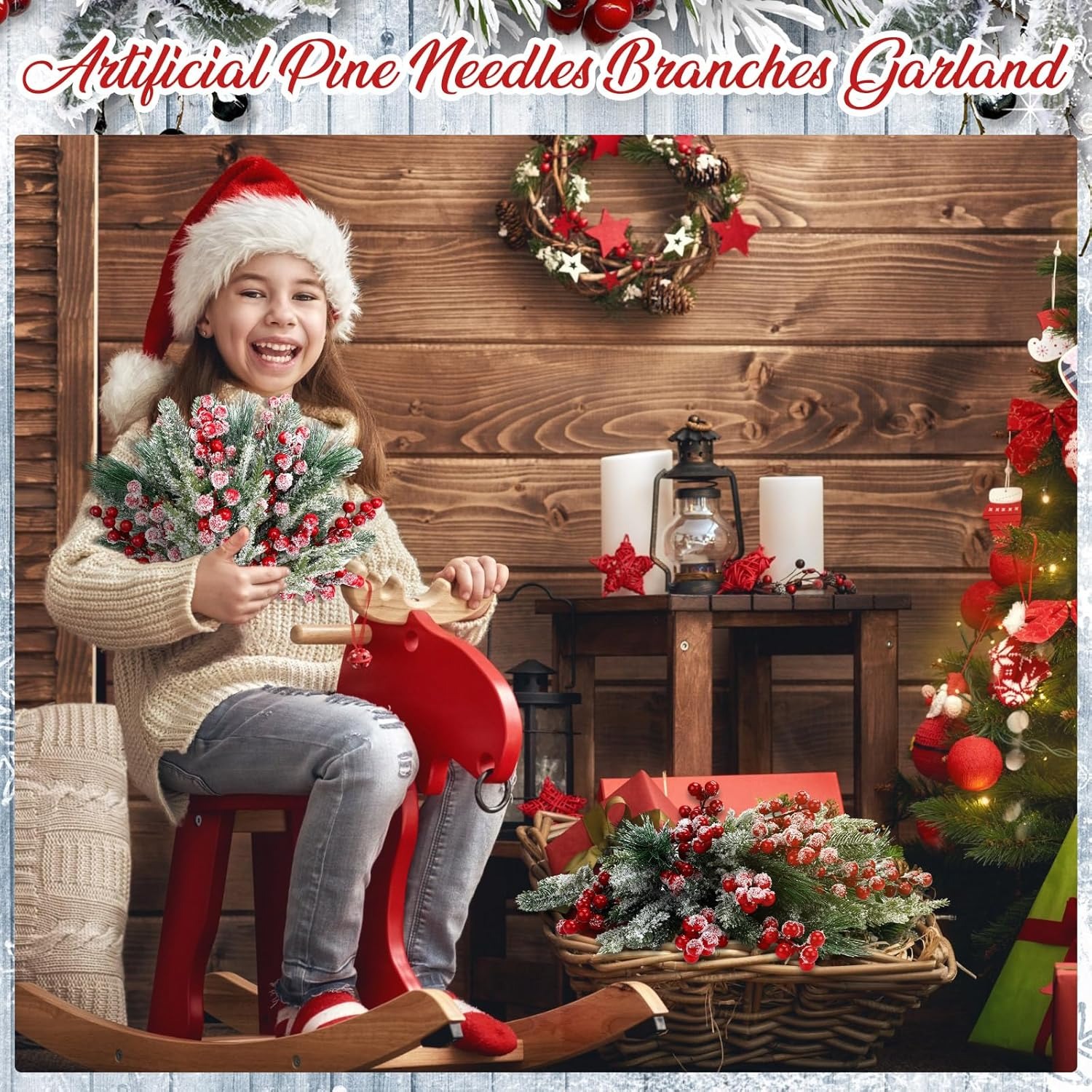 Artificial Snow White Pine Bra - огляд і ціна Christmas Wreath Fake