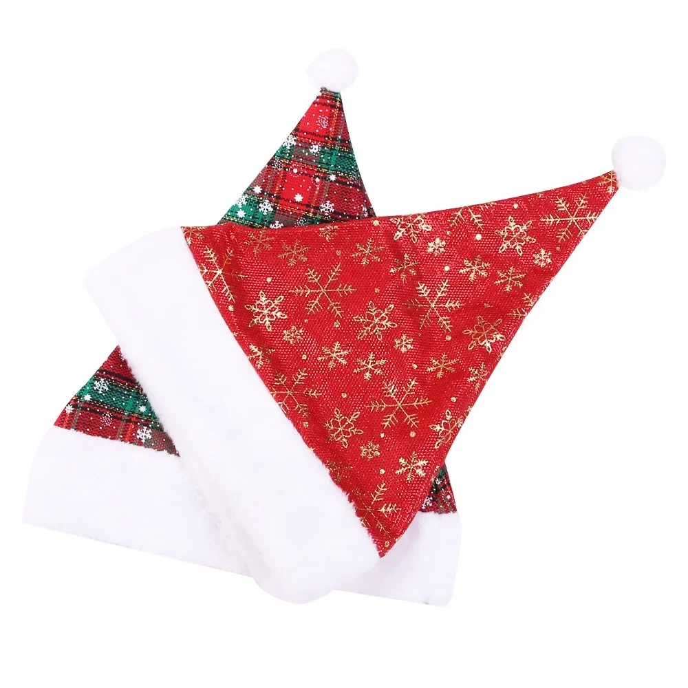 Thick Christmas Hat Red Checke - огляд і ціна Santa Hat Plush