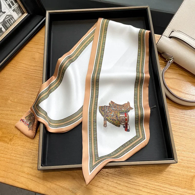 Retro Print Skinny Silk Scarfs - огляд і ціна Ribbon Bow Gift