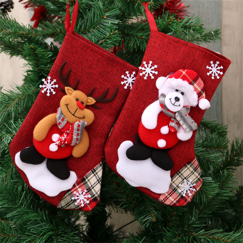 Linen Christmas Stockings Gift - огляд і ціна Christmas Stocking Hanging