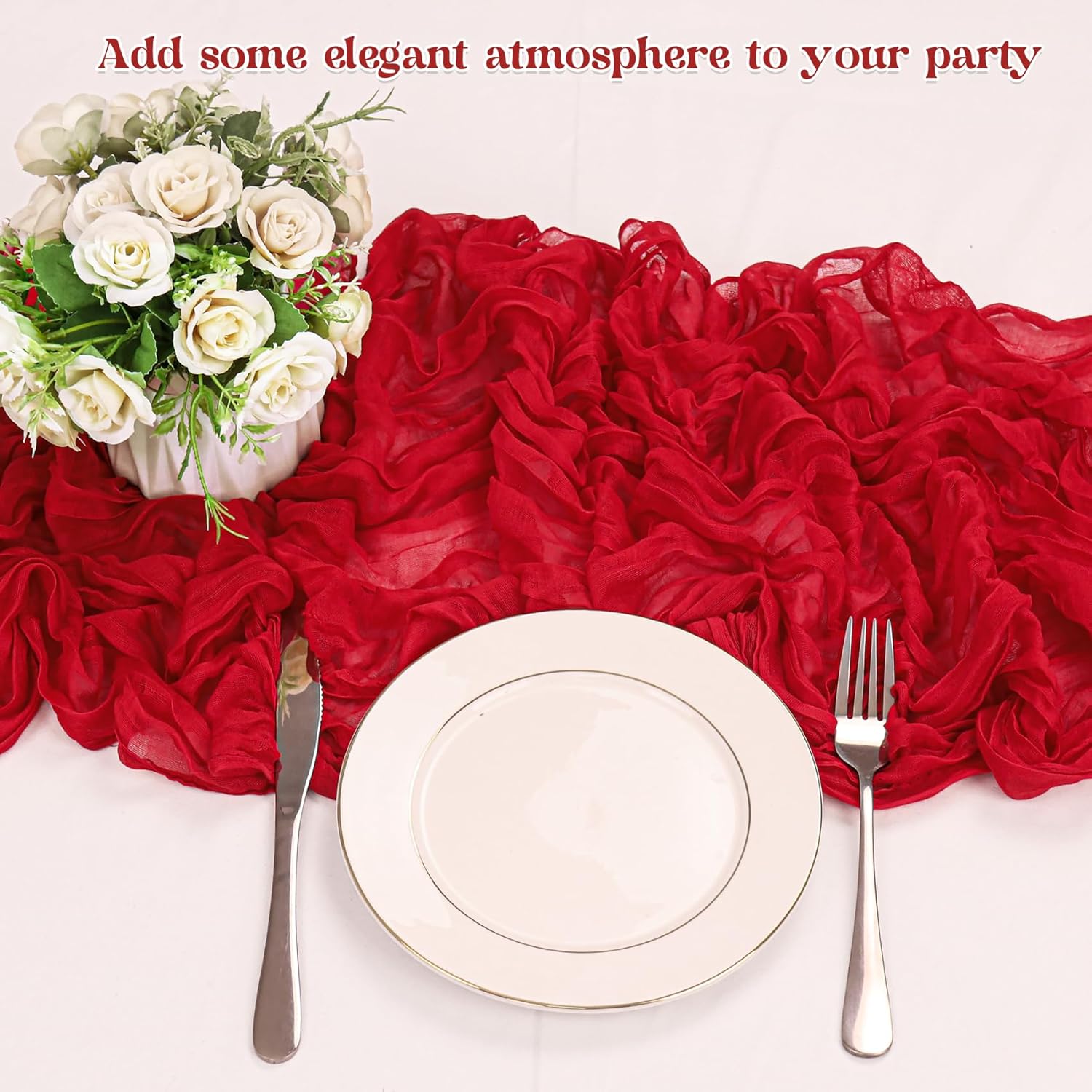 1.8/3/4M Long Red Table Runner - огляд і ціна Christmas Table Runner