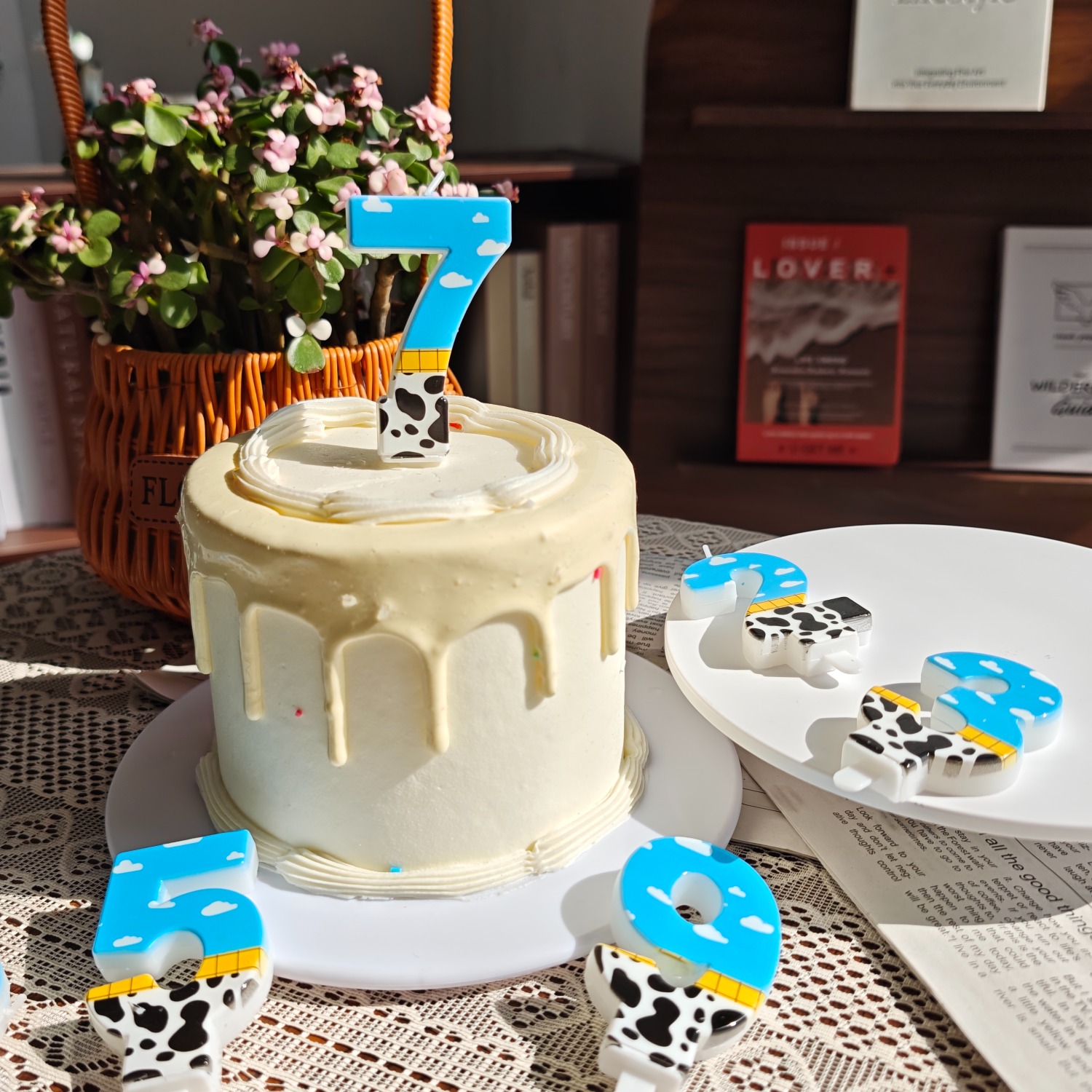1PC,Number 1-9Blue Sky and Whi - огляд і ціна Holiday Candle Set