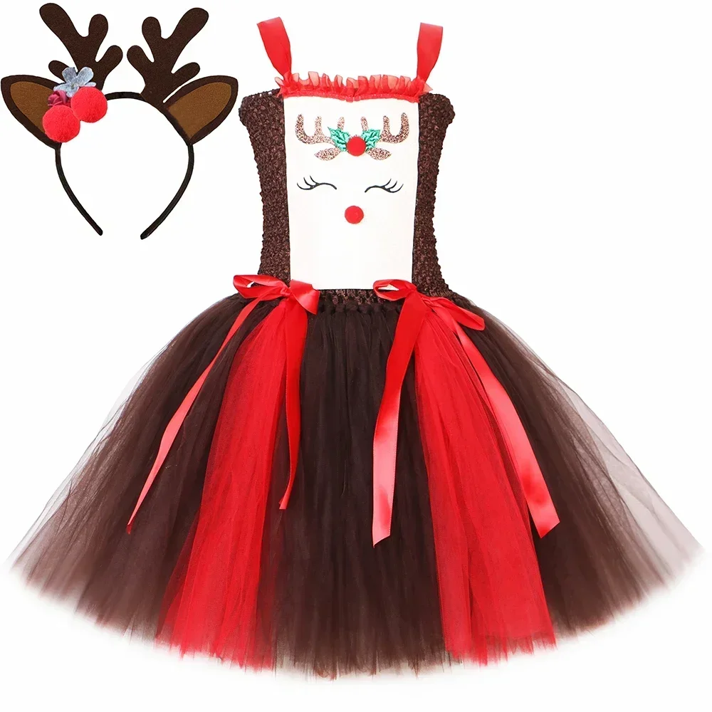 Christmas Party Tutu Dress Rud - огляд і ціна Reindeer Antlers Headband
