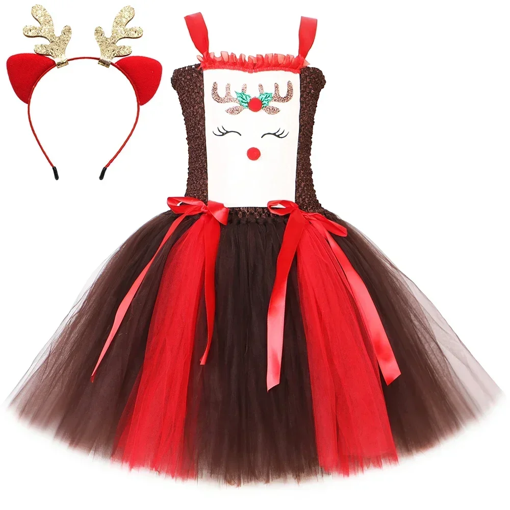 Christmas Party Tutu Dress Rud - огляд і ціна Reindeer Antlers Headband