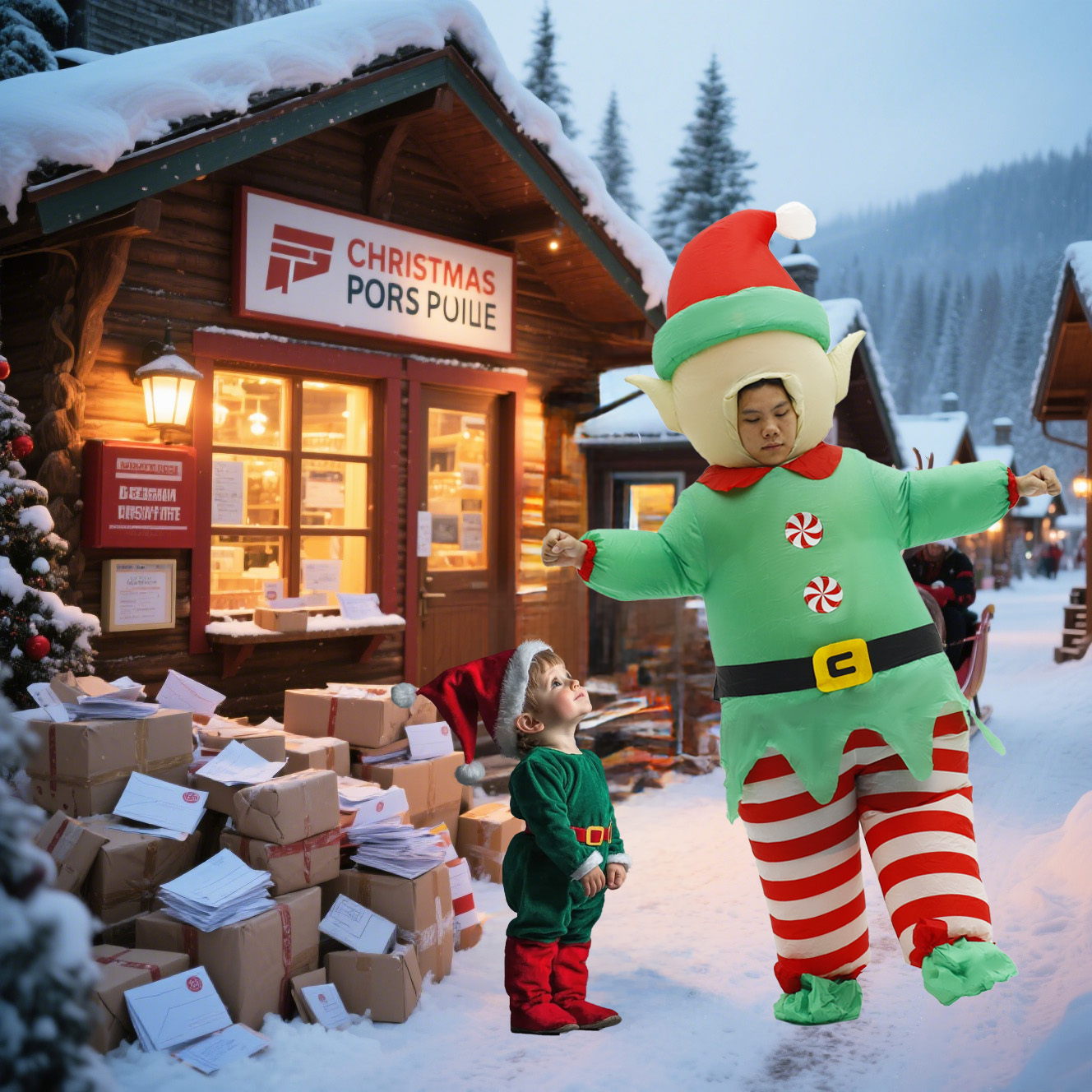 Christmas Elf Inflatable Costu - огляд і ціна Elf Costume Christmas