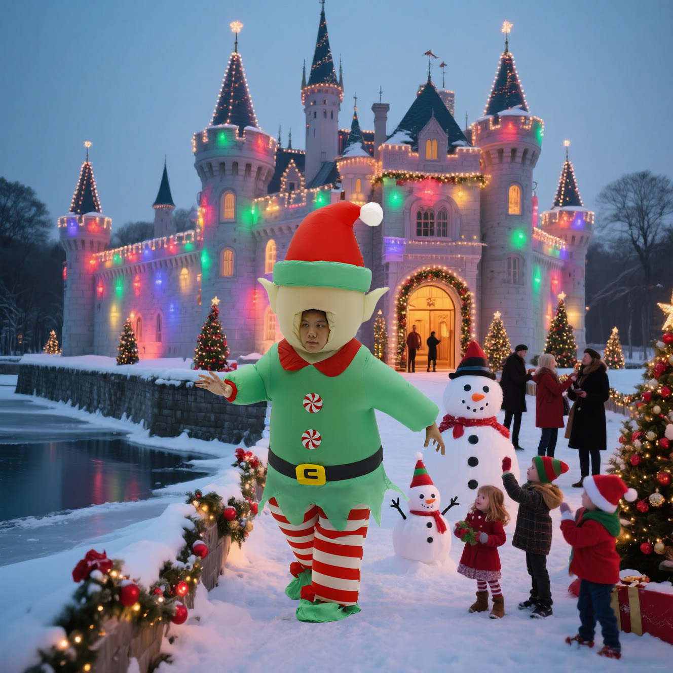 Christmas Elf Inflatable Costu - огляд і ціна Elf Costume Christmas