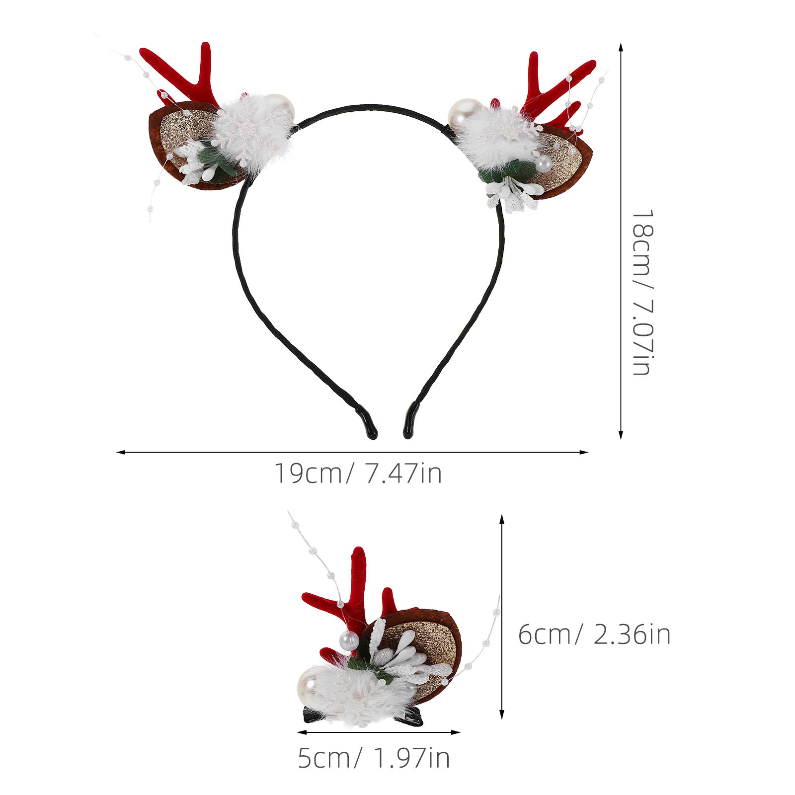 4Pcs Festive Reindeer Antlers  - огляд і ціна Reindeer Antlers Headband
