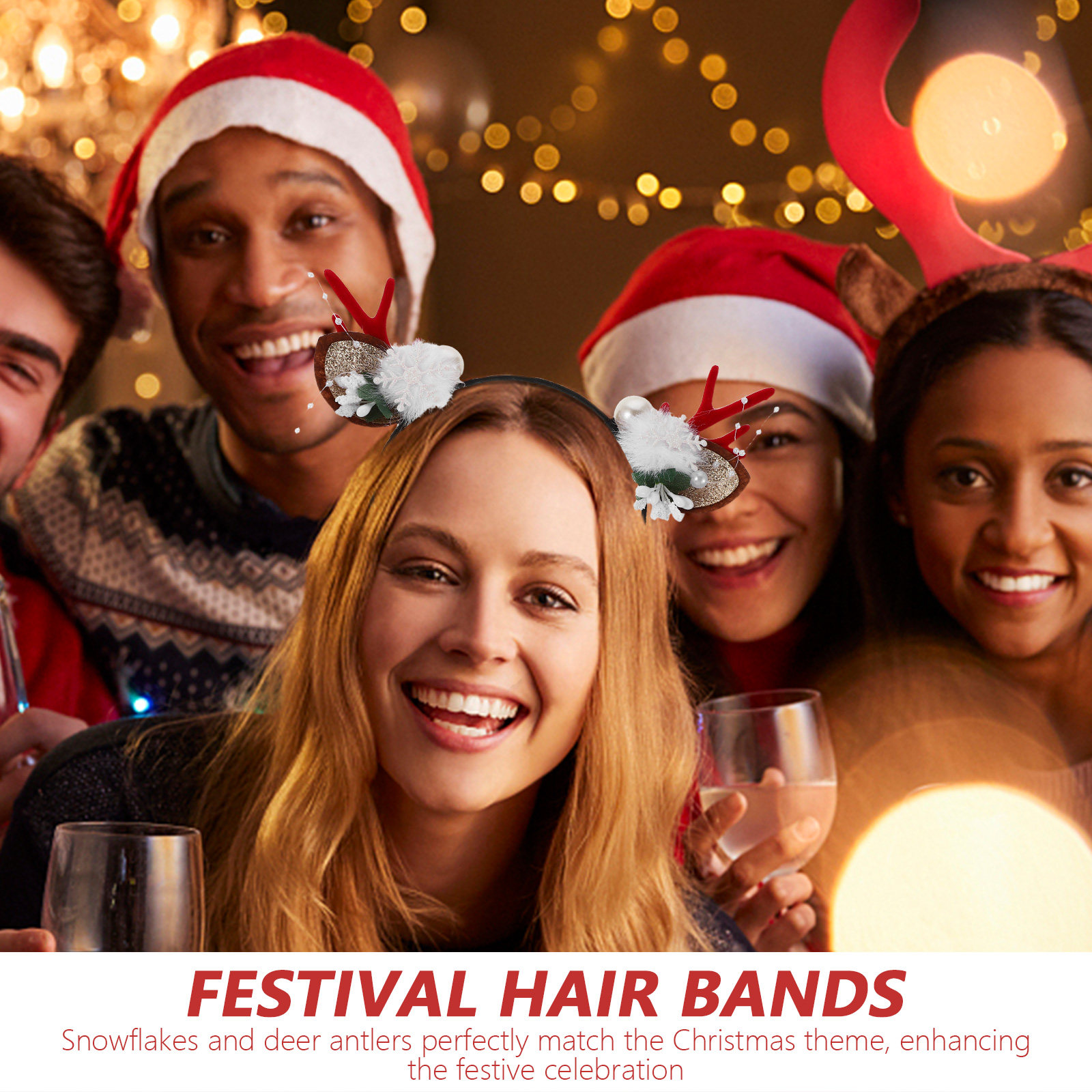 4Pcs Festive Reindeer Antlers  - огляд і ціна Reindeer Antlers Headband