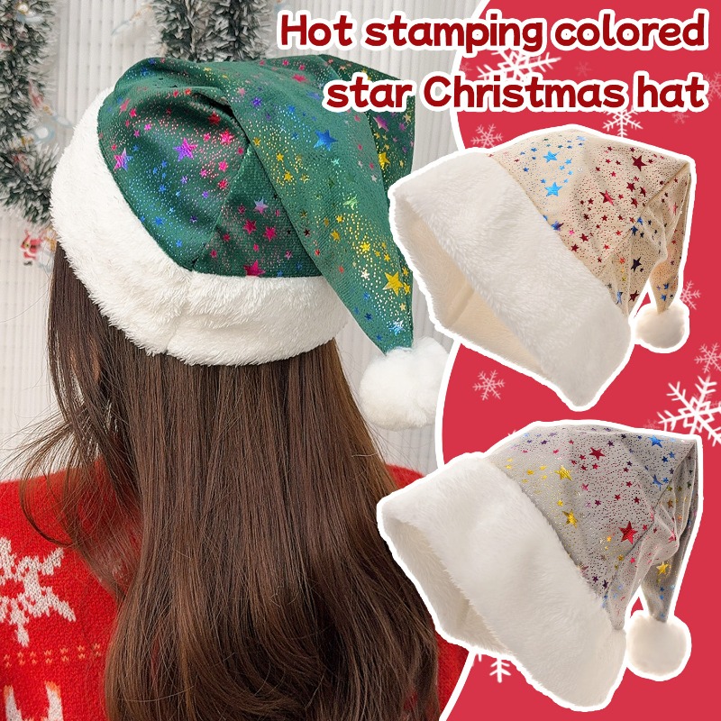 1-10Pcs Christmas Hat Warm Red - огляд і ціна Santa Hat Plush