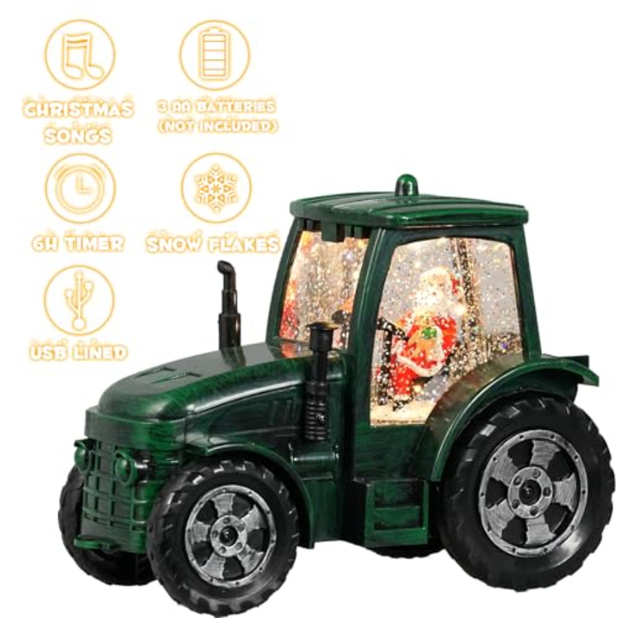 Christmas Snow Globe Tractor S - огляд і ціна Snow Globe Musical