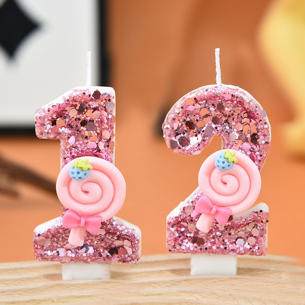 1pc Large 0-9 Numbers Pink Lol - огляд і ціна Holiday Candle Set
