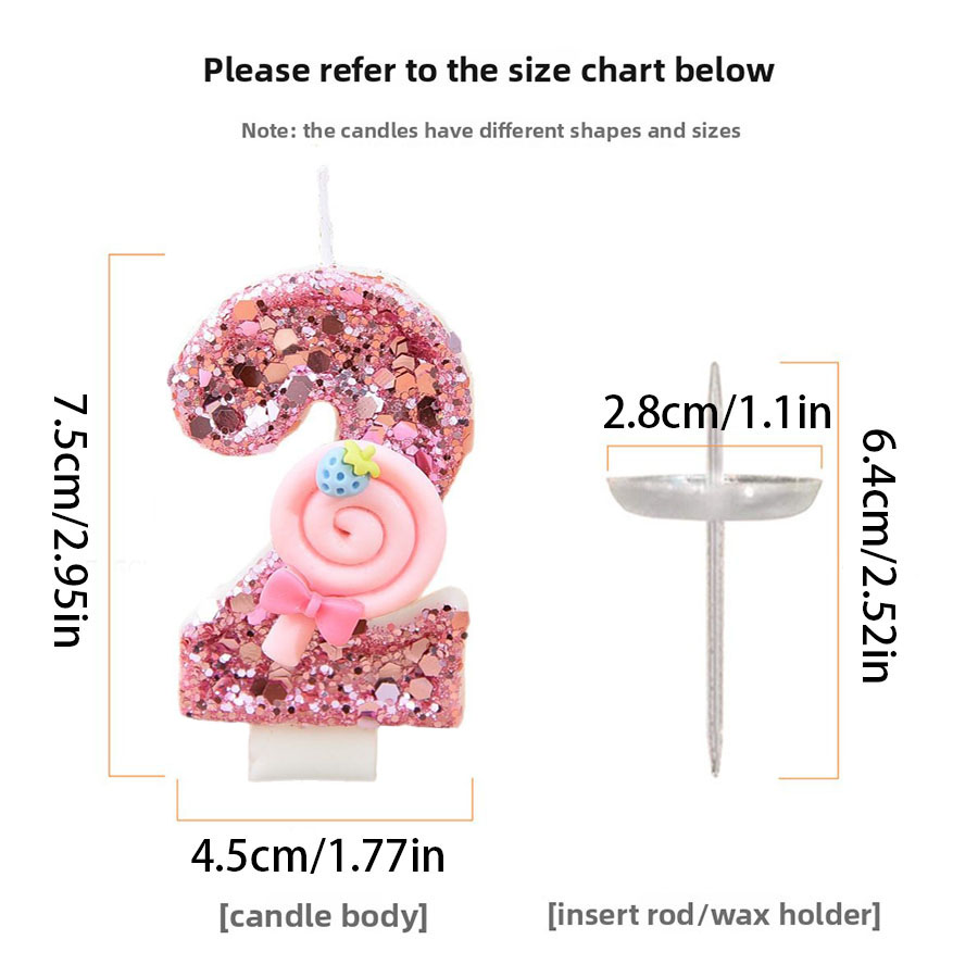1pc Large 0-9 Numbers Pink Lol - огляд і ціна Holiday Candle Set