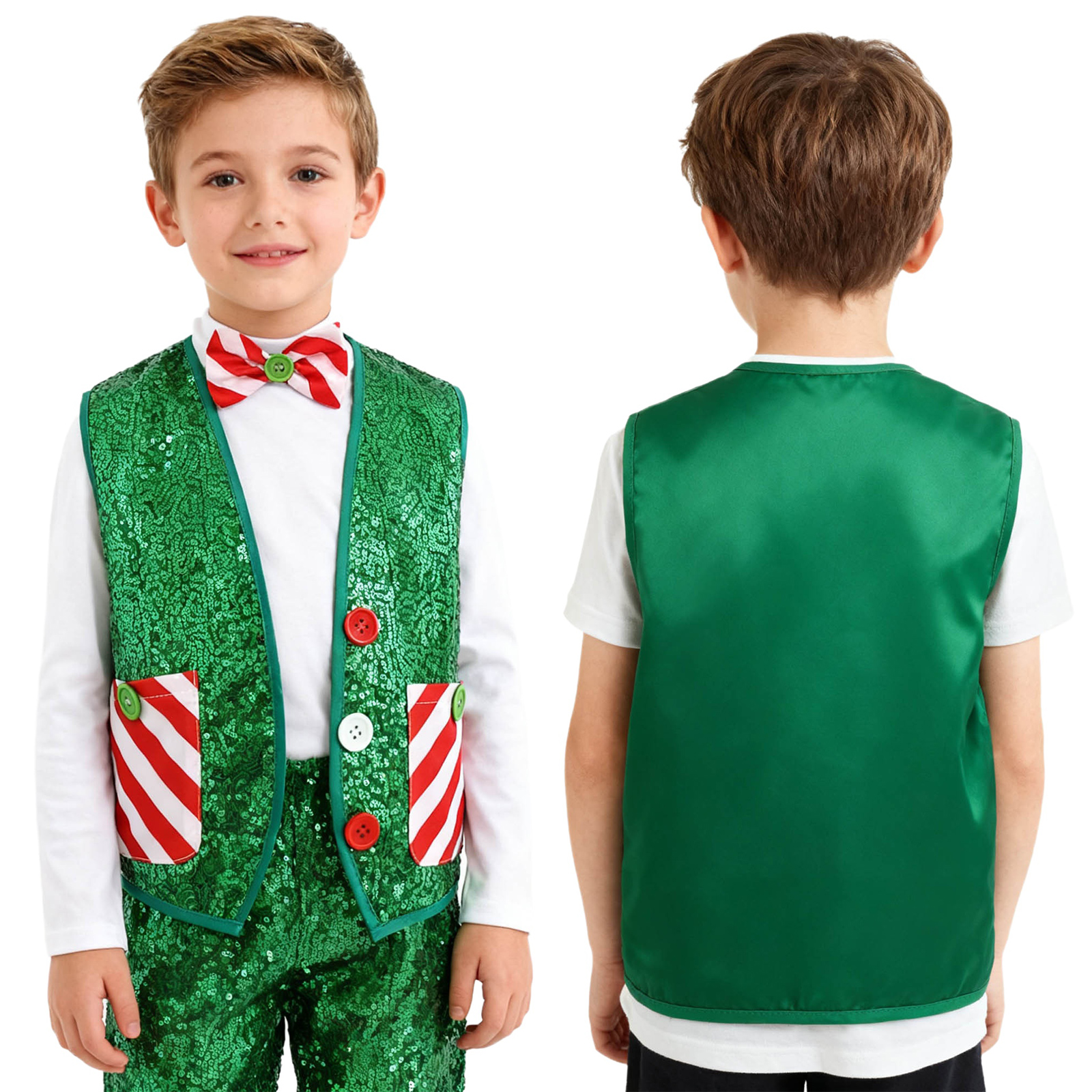 Boys Girls Christmas Shiny Seq - огляд і ціна Elf Costume Christmas