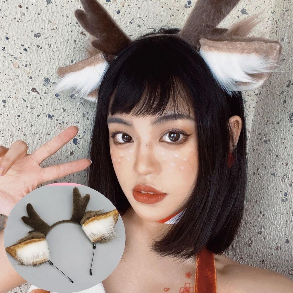 Handmade Animal Fur Antler Hea - огляд і ціна Reindeer Antlers Headband