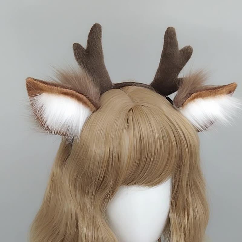 Handmade Animal Fur Antler Hea - огляд і ціна Reindeer Antlers Headband